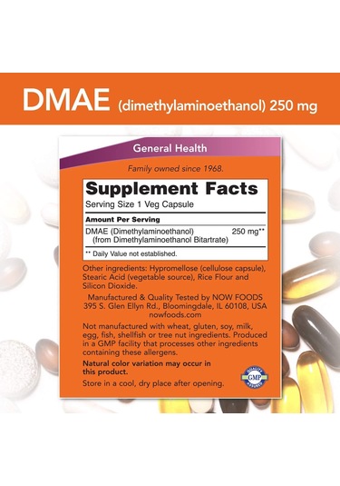 Now Foods Dmae 250 Mg 100 Kapsül