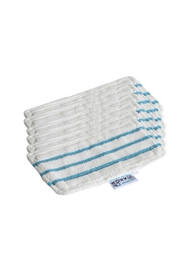 Prestigegoods Black & Decker Buharlı Paspas Yedek Ped 6'lı Beyaz + Blue, Fsm1610 Fsm1630 İçin, 30x15.8cm, Kumaş, Yıkanabilir