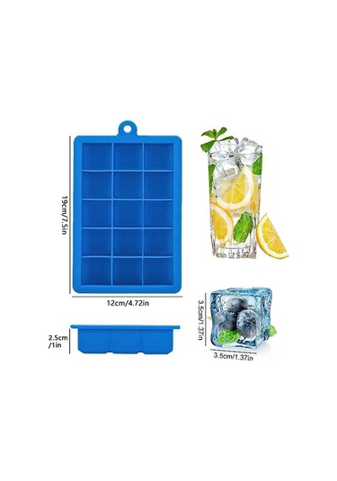 Springsun Silikon Buz Küpü Kalıbı 15 Lü Kapaklı - Isı Sıcaklığa Dayanıklı - Buz, Bebek Yemeği, Çikolata Ve Pastry Hazırlama - Renk Seçenekli Çok Renkli