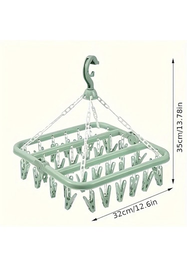 Cordial Mavi, 32 Askılı Döner Çamaşır Askısı - Çorap, İç Çamaşırı Kurutma Raftası Mavi