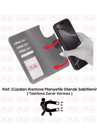 İphone 16e Uyumlu, Hakiki Deri, El Yapımı, Cüzdanlı Kılıf, Antik Kahve Kahverengi