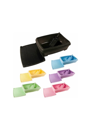 Kum Küreği + Paspas + Catmozz Açık Kedi Tuvaleti 50 x 35 x 13 CM Çok Renkli