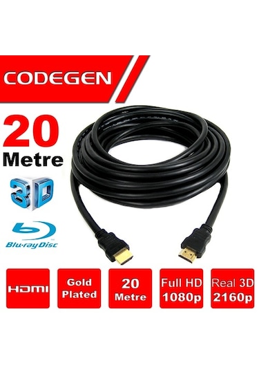 Codegen Cps200 20Metre Hdmi Görüntü Kablosu 3D Gold 1.4V 2K