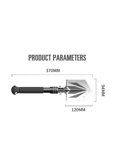 Katlanır Kürek Siper Kazma Aleti Testere Dişli/çivi Çıkarma Tasarımı/şişe Açacağı Bahçecilik Kamp Siyah