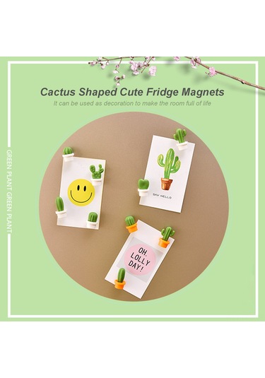 Fosenze "6 Adet Sevimli Kaktüs Buzdolabı Mıknatısı - Renkli Dekor Ve Pratik Kullanım" Portakal