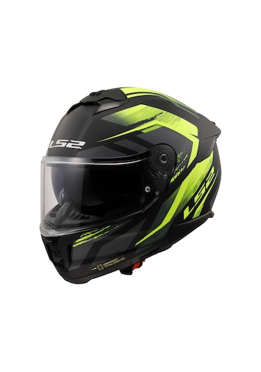 Ls2 Stream 2 Fury Kapalı Motosiklet Kaskı Gri - Neon Sarı - Mat Siyah