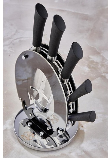 Cooker 6 Parça Mutfak Bıçak Seti Günlük Ve Profesyonel Kullanım Çeyiz Mutfak Siyah