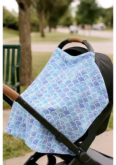 Shell %100 Pamuk 2 Katlı Müslin Balenli Baskılı Emzirme Önlüğü - Ztshell