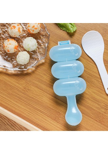 Pirinç Topu Çalkalayıcı Kendin Yap Pirinç Topu Yapıcı Çalkalayıcılar Öğle Yemeği Yapıcı Kalıp Onigiri Kalıbı Suşi Köfte 3 Eşit Top Şeklinde Mutfak Aletleri Pirinç Mavi