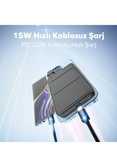 Woyax By Deji 10000 Mah 20 W Standlı Hızlı Taşınabilir Magsafe Powerbank Siyah