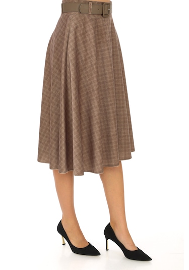 Soralline Kadın Etek Kışlık Kloş 780fantazi Bej