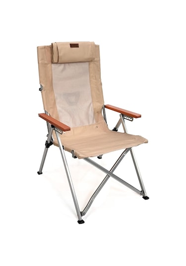 Madfox Haven 6 Kademeli Katlanır Kamp Sandalyesi Bej