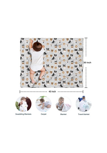 Border Collie Desenli 40x30 İnç Polar Bebek Battaniyesi, Yumuşak Ve Dört Mevsim Kullanım-a2 Border Collie Coffee