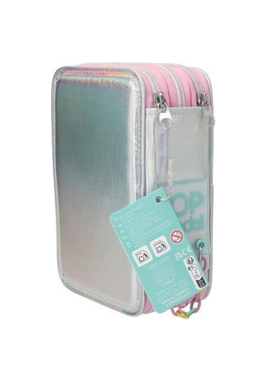 Top Model 3 Katlı Kalem Kutusu- Konfeti Motifli Çok Renkli