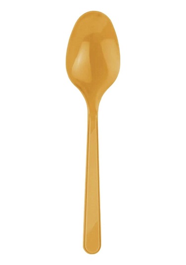 Omeyva Dayanıklı Mika Plastik Altın Sorfa Piknik Seti - 24 Kişilik Tabak Bardak Çatal Kaşık Takımı