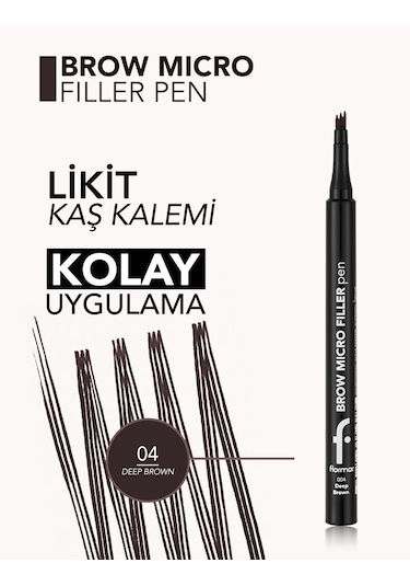 Brow Micro Filler Tarayıcı Keçe Uçlu Kaş Kalemi 8682536093040 004 Deep Brown