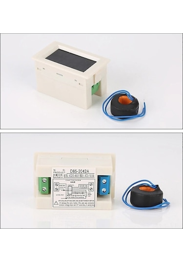 Besthome1 Çift Gösterge Lcd Ac Voltmetre Ampermetre D85-2042a Kırmızı