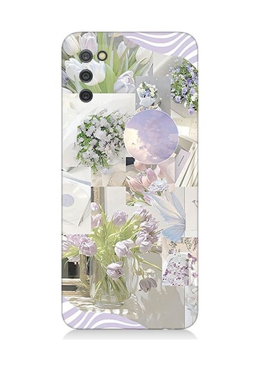 Samsung Galaxy A02s Uyumlu Pastel Çiçekler Desenli Silikon Kılıf