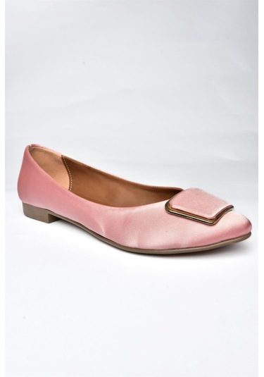 Fox Shoes P726776304 Pudra Saten Kumaş Kadın Babet Pudra