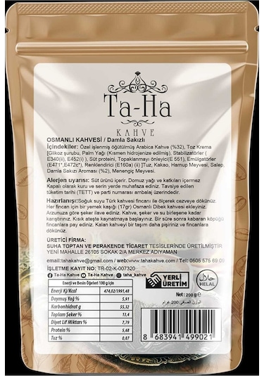 ta-ha kahve 2018 Ta-ha Osmanlı Kahvesi 200 Gr 2 Li Set
