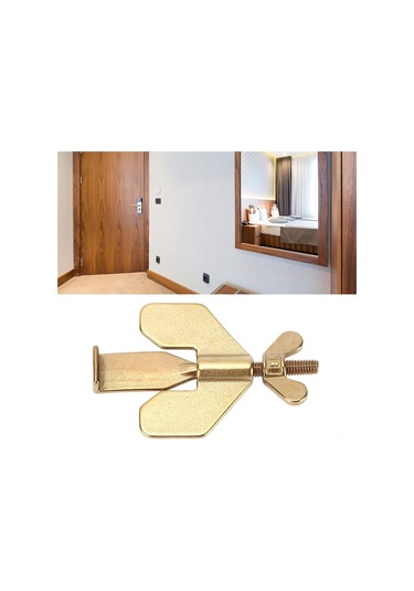 Geeroyoo 304 Çelik Otel Güvenlik Kapı Blokajı, Evde Kilitlenme Ve Alarm Özelliği, Kadınlar İçin Taşınabilir Engelleme Aleti - Altın Renk Altın