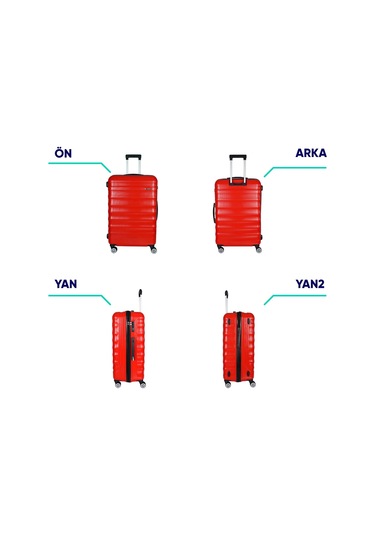 Vegmann Delphin Kırmızı Büyük Boy Valiz Kırmızı