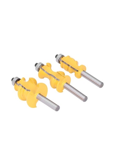 Besthome1 3'lü Yüksek Performanslı Ahşap Şekillendirme Freze Uç Seti, 8mm Sap Çapı İle Pürüzsüz Kesim