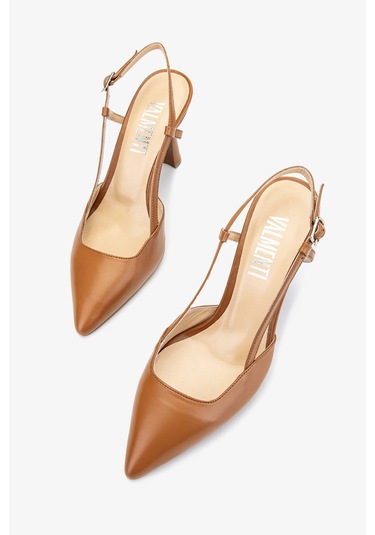 Valmenti Zirkon Kadın Taba Hakiki Deri Topuklu Ayakkabı 453 2800 Bn Ayk Y24 Taba