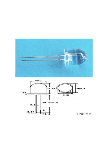 Sarı 50x 10mm Yuvarlak Üst Ultra Yayan Diyotlar Led Sarı Uv Pembe Turuncu Işık Diyot Lamba Ampulü