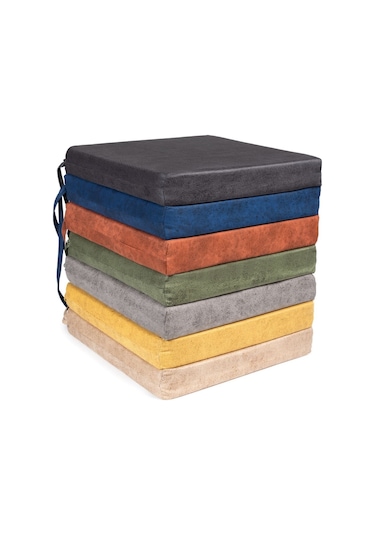 50x50x8cm Sandalye Minderi Dayanaklı Fermuarlı Yıkanabilir Kumaş Bahçe-balkon Minderi 1adet Mavi