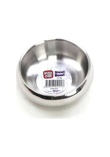 Playfull Pfmk-4121 Çift Taraflı Çelik Mama ve Su Kabı Kauçuk Tabanlı 12 CM