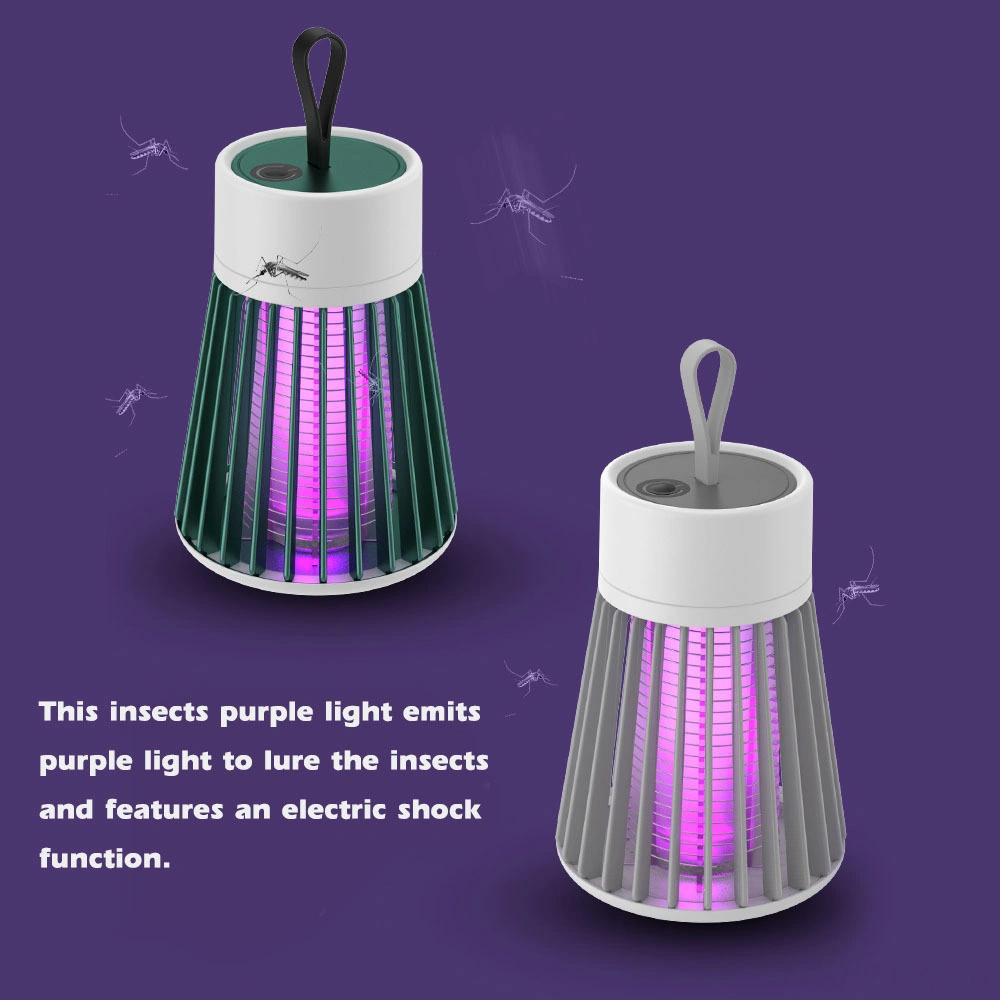 Xindoker Usb Şarjlı Sessiz Elektrik Şoklu Bataklık Işığı - 365nm Mor Işık, 20-100m², Pil Ve Kablolu, Gri Renk Gri