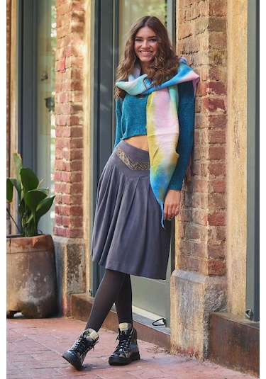 Antrasit Kloş Suet Midi Etek Antrasit