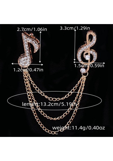 Unisex Yapay Elmas Broşlar Çinko Alaşımlı Atkı İğneleri Klips Moda Müzik Notaları Broş Erkek Kadın Gümüş