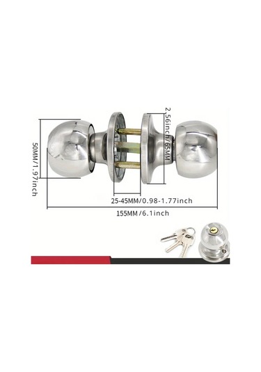 Willowhaven 3 Adet Nikel Yatak Odası Banyo Kapı Kilidi Kilit Seti Kilitlenebilir Kolay Kurulum