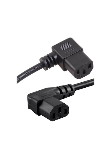 C13 Power Güç Kablosu 90° Derece L Uç Sol Açılı - 1.8 mt