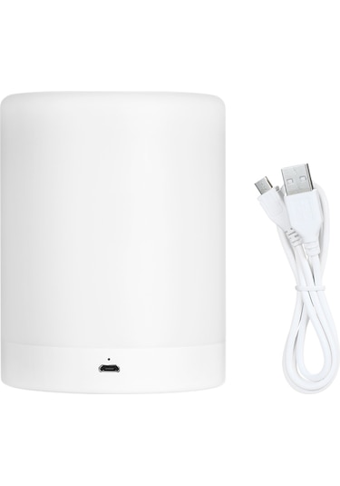 Geeksen Led Yatak Odası Lambası, Dokunmatik Kontrol, 3 Seviye Isınak Beyaz Işık, Rgb Renkli Ambiyans Işığı, Şarj Edilebilir, Duvara Asılabilir/sabitlebilir Beyaz Diğer