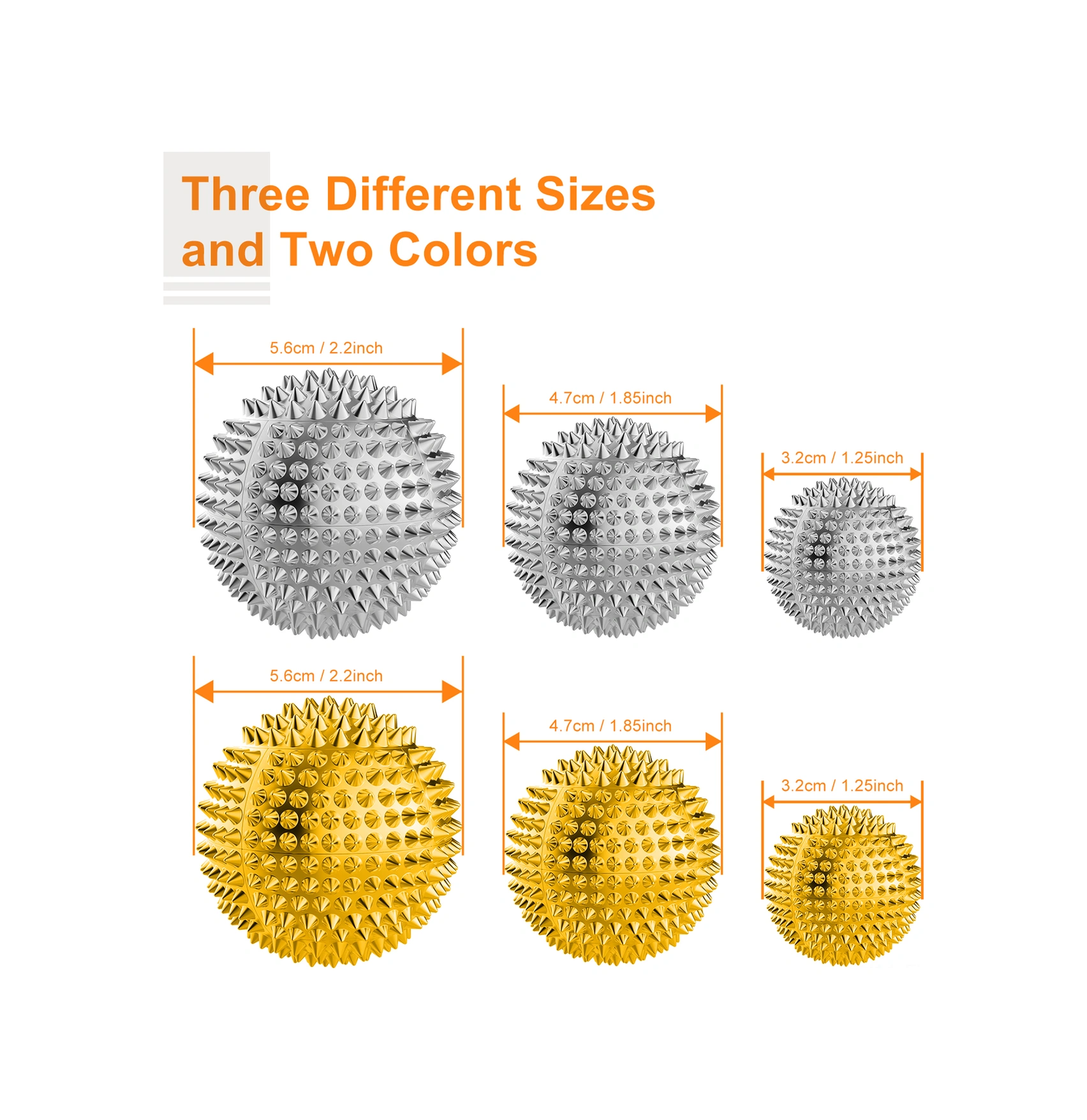 Xindoker 3.2cm Altın Renkli Manyetik Masaj Topları 2 Adet - El, Ayak Tabanı Ve Kas Geliştirme İçin Özel Tasarlanmış Dürtücü Toplar Altın