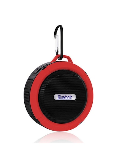 Gajeena Kırmızı Mini Taşınabilir Bluetooth Hoparlör - Su Geçirmez, Toz Koruma, Süction Cup İle Dış Etkinlikler İçin, Tf Kart Desteği, Derin Taban