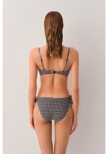 Suwen Chris Bağcıklı Bikini Alt Sb2551011571157 Siyah Ekoseli
