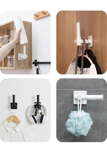 Besthome1 Mutfak Çelik Kapak, Bez, Cam Rakiği - Genişletilebilir, Su Geçirmez, Dayanıklı Abs Malzeme - 4 Adet Halka Siyah Siyah