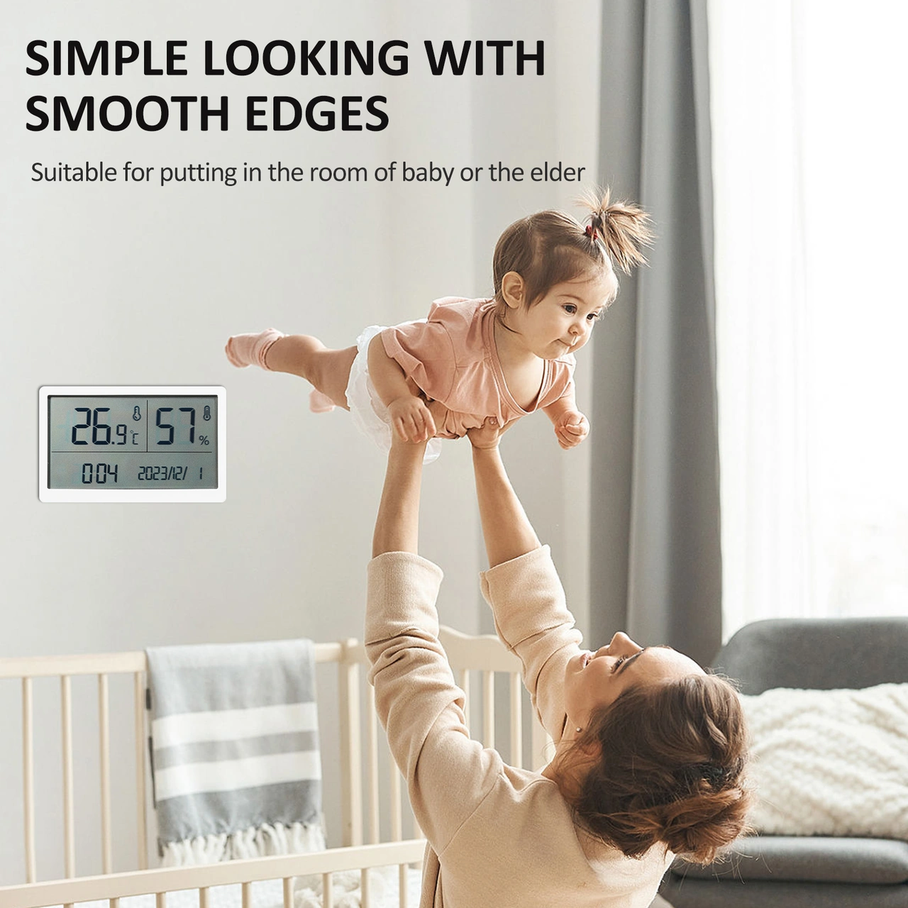 Geeroyoo Ev İçi Kullanıma Yönelik Yüksek Hassasiyetli Beyaz Lcd Ekranlı Sıcaklık Ve Nem Ölçer - Cr2032 Pil İle Teslim Edilir