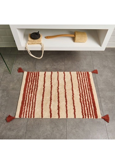 Evidea Soft Line Tufting Banyo Paspası - Ekru - 60x90 Cm Ekru