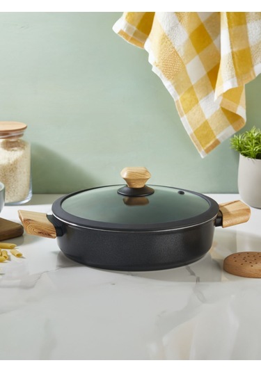 Auris 26 Cm Basık Tencere Siyah