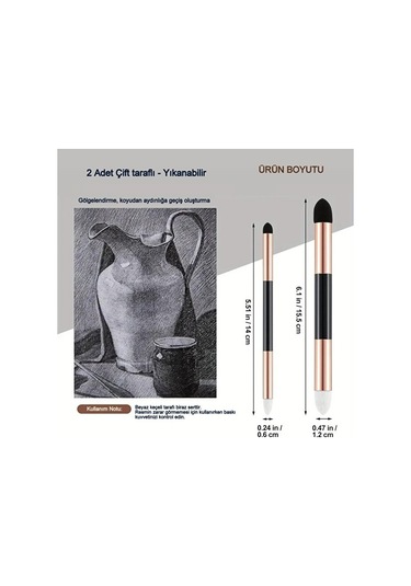 Eskiz Sünger-keçe Silgi, Yıkanabilir, Kara Kalem Silgi, Gölgelendirme, Porselen Boyama-rose 2 Adet