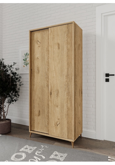 Sürgülü Çok Amaçlı Ayakkabı Dolabı, Ayakkabılık Meşe- Tamamı 1.