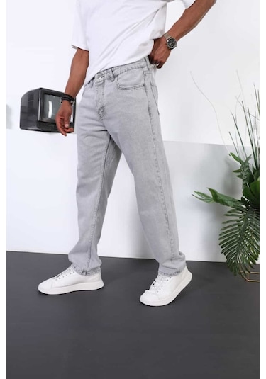 Baggy Rahat Gri Renk Kot Pantolon Gri