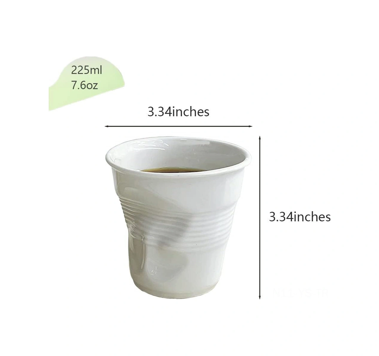 Yunboo Kahve Severler İçin Elden Yapımı Seramik Fincan - İtalyan Fransız Sanatı Esinlenmiş Kıvrık Desenli Zarf Kupa Beyaz