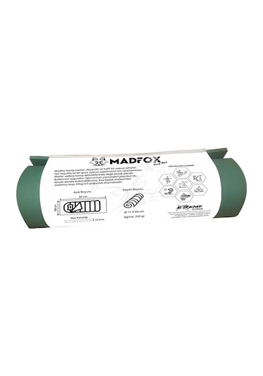 Madfox Nomad Foam Süperlight Kamp Matı Yeşil 180 60cm-10mm Xpe-35 Yeşil
