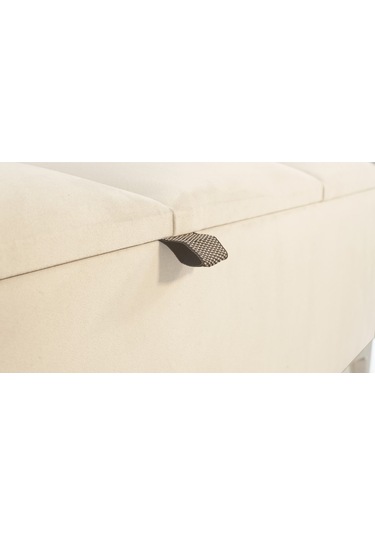 Vetra V2 Sandıklı Puf  Beyaz Dilimli Model Sandıklı Bench Puf - Sandıklı Yatak Ucu Bankı